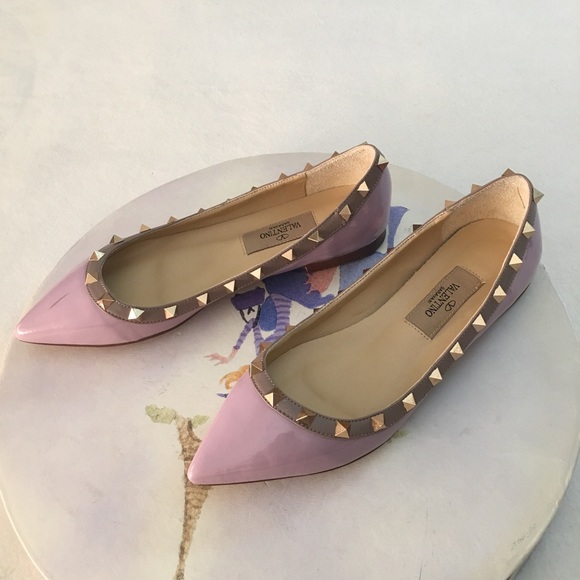 Authentic Valentino Rock-stud Ballerina Flats Sz37 - Picture 6 of 7
